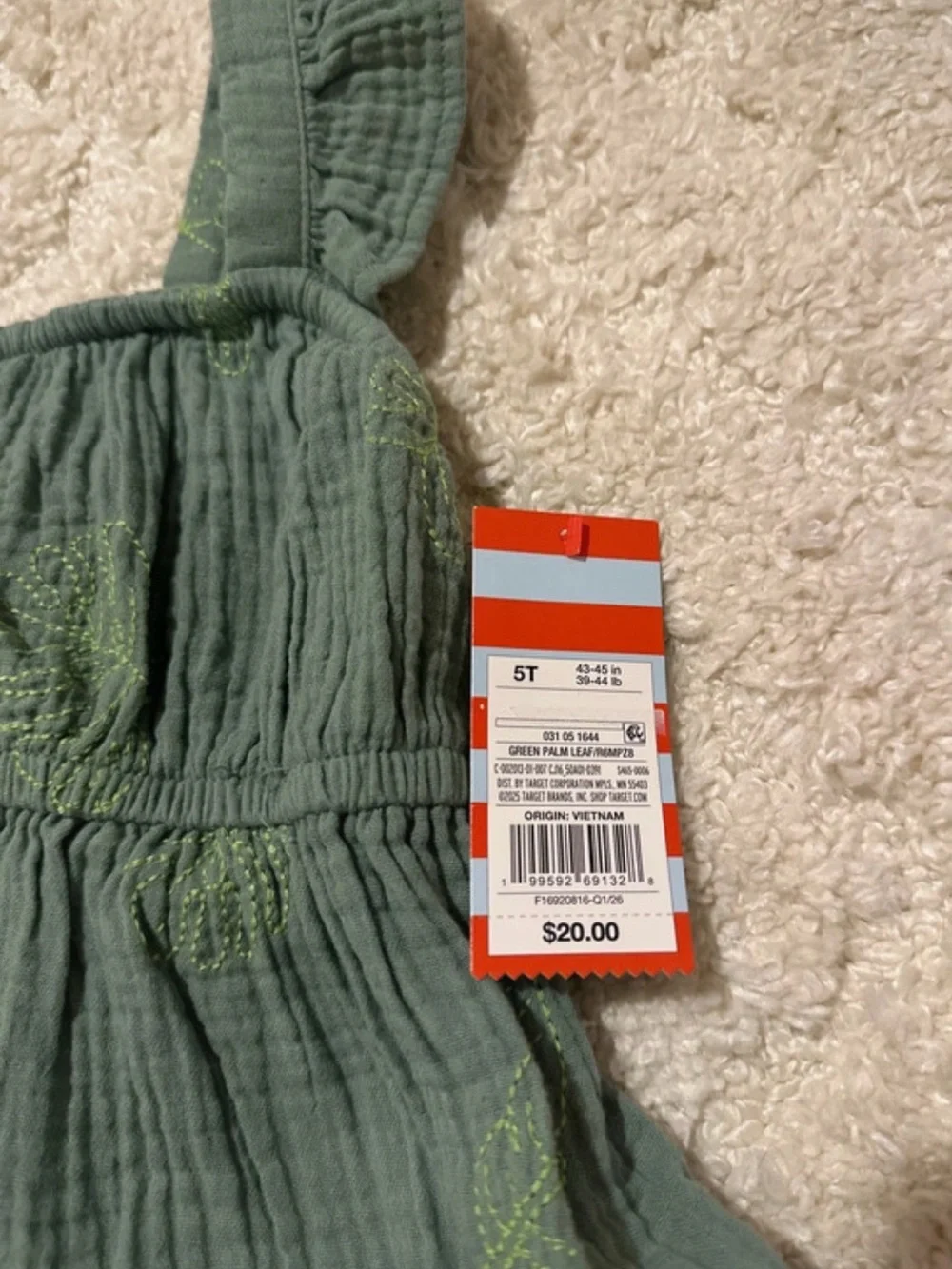 Target Green Leaf-Print Girls Two-Piece Shorts Set